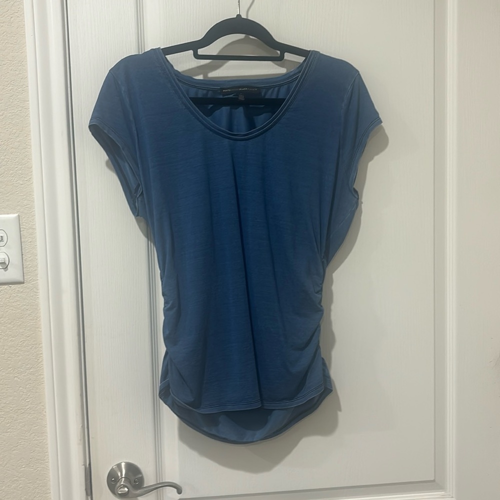 WHBM blue large top with cinched sides. This has been very gently worn.